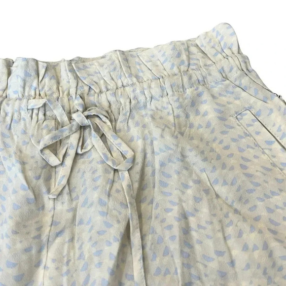 Open Edit Ivory Blue Lennox Print Paperbag Shorts XS - Picture 3 of 4